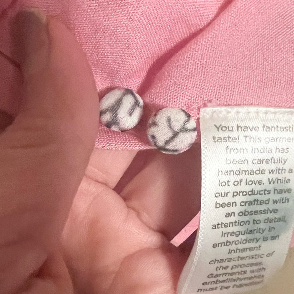 Hemant & Nandita pink metallic embroidered tiered Mini Dress size M - Picture 11 of 14